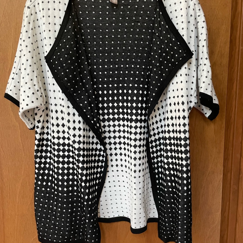 Chico's Black and White Knit Cardigan